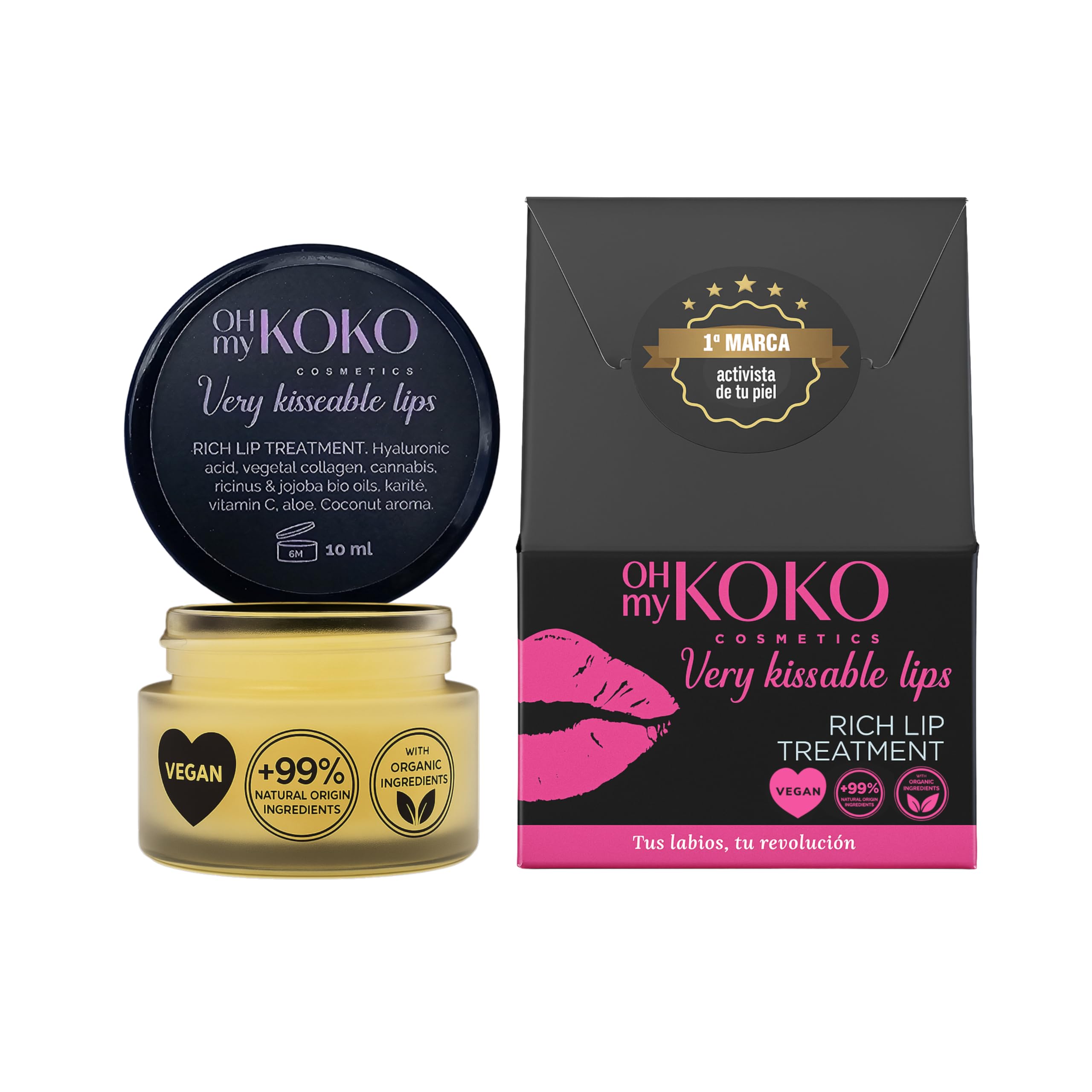 OhMyKoko | Sérum Labial Hidratante Antiedad 10 ml para Labios Secos y Ardorosos | Con AgeGuard HP16, Colágeno, Vitamina 